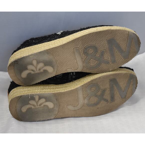 JOY & MARIO Mesh Sequin Espadrilles Wedge Heel Platform Shoes Size 7 - Picture 5 of 10